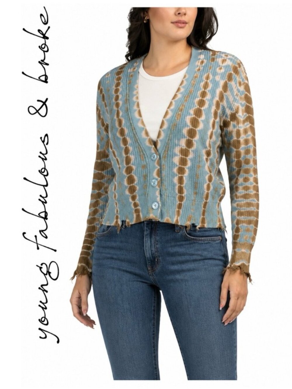 Young Fabulous & Broke Tie Dye Cardigan sz L